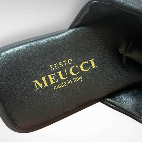 SESTO‎ MEUCCI Jacoba Quilted Leather Slide Sandal In Black Romvos Size | EUC - Picture 10 of 12